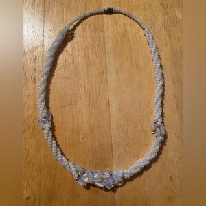 Statement Moonstone Opalite Heart Beaded Necklace